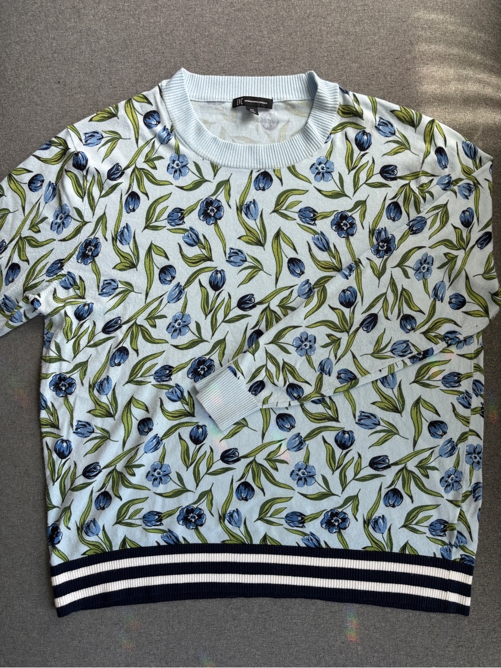 INC International Concepts Blue Tulip Sweater